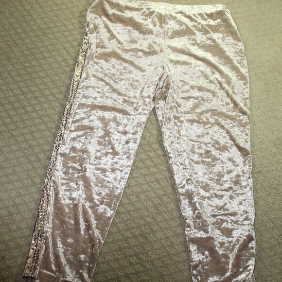 Chico's Pants Gold Sequin Front Velvet Back Pull On Size 1.5 Women's 10 Medium - Picture 2 of 5